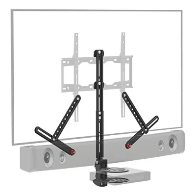 Obrázek Barkan Univerzální držák na soundbar a regál multimédia, pro montáž nad nebo pod TV, televizi 1380 palců, většinu soundbarů, vydrží až 6,5 kg, protiskluzová svorka