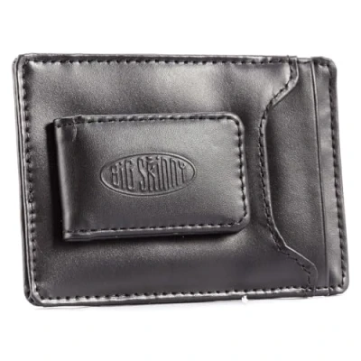 Obrázek Big Skinny Herren Leder Magnet Geldklammer Slim Wallet für bis zu 12 Karten Schwarz
