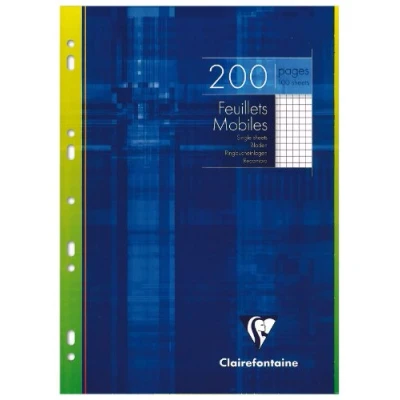 Obrázek Clairefontaine 1752C vložky do kroužkového pořadače balení (se 100 listy DIN A4, 21 x 29,7 cm, čtverečkované, 90 g, ideální školy), bílé
