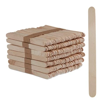 Obrázek Relaxdays Špejle na zmrzlinu ze dřeva, 500 kusů, dřevěné tyčinky, kutilství, pečení, DIY zmrzlina násadce, v x š: 11,5 1 cm, přírodní, balení