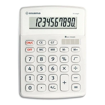 Obrázek Osama BIG DISPLAY, 10 stelliger Taschenrechner mit LCD Display Soft Touch Tastatur angenehm zu bedienen Weiß