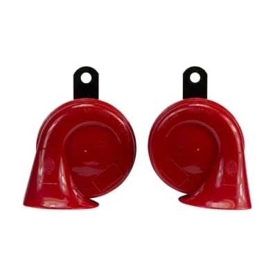 Obrázek HELLA Fanfare STYLE HORN TE24 SET 12 V 110 dB(A) frekvenční rozsah od: 400 Hz do: 500 hluboký tón/vysoký tón elektrický barva pouzdra: červená/černá 3FH 007 424