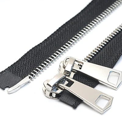 Obrázek ByaHoGa 60 cm #5 zip kovový dělitelný 2cestný pro bundy šití kabátů (TW stříbrná barva)