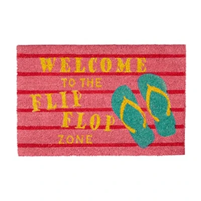 Obrázek Relaxdays rohožka kokos nápis Flip Flop Zone, kokosová s protiskluzovou podložkou z PVC, 40 x 60 1.5 cm