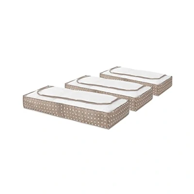 Obrázek Compactor RAN9816 3dílná sada extra plochá komoda pod postel, prachotěsná, béžová/bílá, polypropylen a EVA, 45 x 108 výška 15 cm