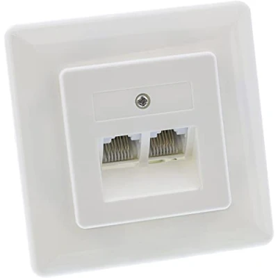 Obrázek InLine 69989C ISDN připojovací krabice, 2x RJ45 zdířka, pod omítku, šroubovací přípojka 8násobná
