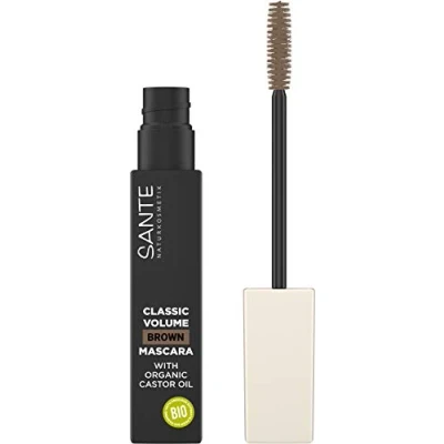 Obrázek SANTE Naturkosmetik řasenka Classic Volume 02 brown, hnědá pro plný objem, setrvání a definici, s přírodními vosky bio ricinovým olejem, vegan, 8 ml