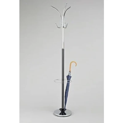 Obrázek Aspect Oscar Free Standing Coat Rack with Umbrella Base, Metal, Black/Chrome