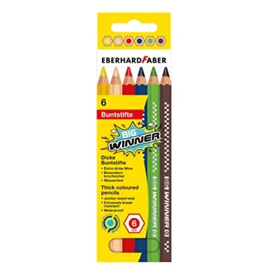 Obrázek Eberhard Faber 518706 Sada pastelek BIG Winner, 6 nerozbitných barevných tužek s extra silnou náplní