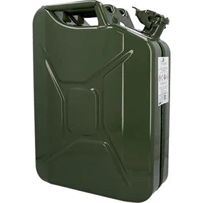 Obrázek Unitec 73855 kanystr na benzín, 20 l, z ocelového plechu, pohonné hmoty všeho druhu, se schválením BAM, včetně pojistného kolíku, zelený