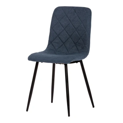 Obrázek Židle jídelní, modrá látka, nohy černý kov CT 283 BLUE2