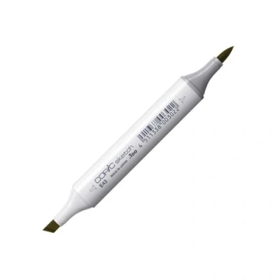 Obrázek COPIC Sketch Marker typ E 43, Dull Ivory, profesionální popisovač štětců, na bázi alkoholu, se super bush špičkou a středním hroadem