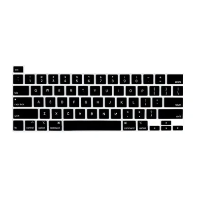 Obrázek MiNGFi Anglická QWERTY silikonová klávesnice ochrana kryt Pro MacBook 16&quot; M1 (2019+) model A2141 13&quot; (2020+) A2338 A2289 A2251 US/ANSI rozložení černá