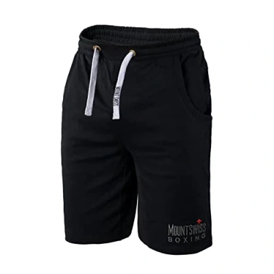 Obrázek Mount Swiss Šortky pánské krátké kalhoty sportovní boxerky ze 100% bavlny nadměrná velikost do 8XL, tmavě modrá
