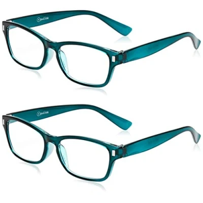Obrázek The Reading Glasses Company Die Lesebrille Unternehmen Leser Wert 2er Pack Herren Frauen RR77 Q +2, 50, aquamarin, 2 Stück