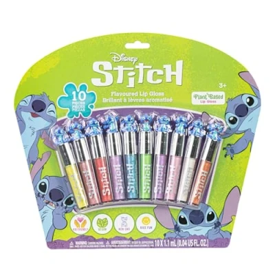 Obrázek Stitch 10dílná sada lesků na rty rostlinné bázi, dárky party pro dívky, první líčení perfektní party, přenocování a k narozeninám, od 3 let, Townley Girl