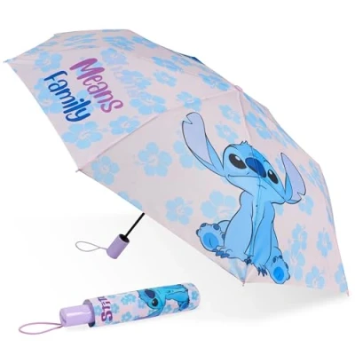 Obrázek Disney deštník pro děti, lehký kapesní skládací automatický Stitch věci, Fialový steh