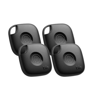 Obrázek Tile by Life360 Mate (2024) Bluetooth Tracker, Schlüssel und Gegenstandsfinder für Schlüssel, Taschen mehr. Handy Finder. iOS &amp; Android kompatibel. 4er Pack (Schwarz)