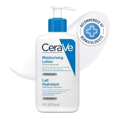 Obrázek CeraVe Tělové mléko s dávkovačem pumpy, pro suchou až velmi pokožku, hydratační krém hyaluronem a 3 esenciálními ceramidy, vhodné ekzémy, 236 ml