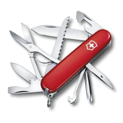 Obrázek VICTORINOX Kapesní nůž Fieldmaster 15 funkcí, Swiss Made, multitool vč. víceúčelového háčku, otvíráku na konzervy, nůžky, červený