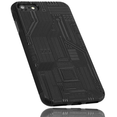 Obrázek obal mumbi kompatibilní s iPhone SE 2 2020 / 7/8, pouzdro na mobilní telefon, telefon double GRIP motivem drah motivem, černý
