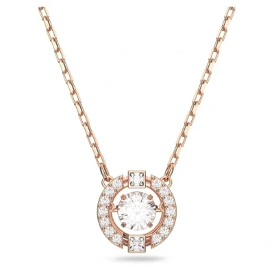 Obrázek Swarovski SPARKLING Dance Round řetízek na krk Bílá, 5272364