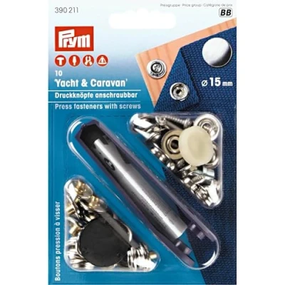 Obrázek PRYM Patentky bez šití 15 mm jachta &amp; Caravan (10 ks) SB karta