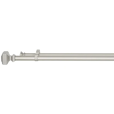 Obrázek Amazon Basics Barra de cortina doble, 2,54 cm, con terminales cuadrados, 183 bis 366 Nickel