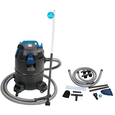 Obrázek AquaForte Mokrý/suchý vysavač 1400 W plastová nádoba 35 l hadice 4 m čištění jezírka a bazénu, černý