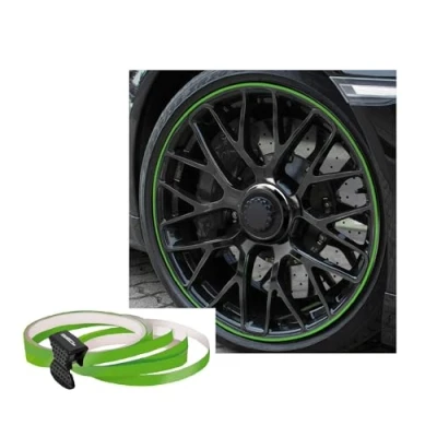 Obrázek FOLIATEC PIN Striping ráfky design auto ozdobné proužky nálepka na okraj ráfků pro 4 ráfky, Powergreen