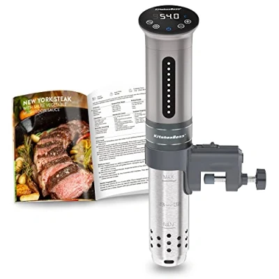 Obrázek KitchenBoss Přesný vařič Sous Vide Garer Stick 1100 W 360 cirkulace rozsah teploty 40 C 90 vodotěsnost IPX7 LED dotykový displej