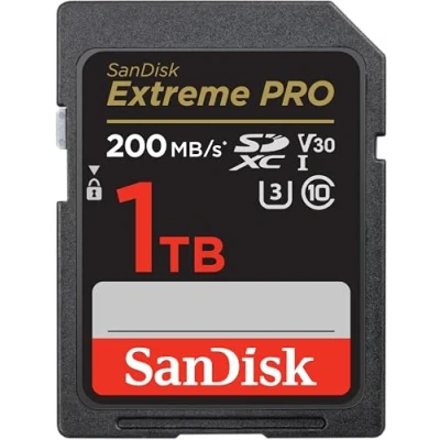 Obrázek Paměťová karta SanDisk Extreme PRO SDXC UHS I 1 TB (V30, přenosová rychlost 200 MB/s, U3, 4K UHD videa, technologie QuickFlow, teplotně odolná)