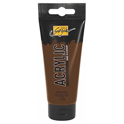 Obrázek KREUL 84123 Solo Goya Acrylic, 100ml tuba v umbra, krémově mnohostranně použitelná akrylová barva ve studijní kvalitě, na bázi vody, rychle a matně schnoucí, dobře krycí, vodotěsná