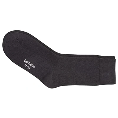 Obrázek Camano Dětské ponožky 3 ks v balení se zesílenou patou a špičkou, punčochy pro chlapce dívky, černá (BLACK 5)
