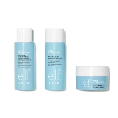 Obrázek e.l.f. SKIN Holy Hydration! The Essentials Mini Kit, čistič, toner &amp; zvlhčující krém pro hydratovanou a vyrovnanou pleť, vhodný na cesty, veganský netestovaný zvířatech