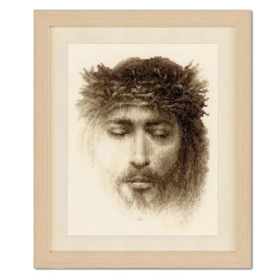 Obrázek Vervaco Balení s křížovým vyšíváním Jesus Aida k vypočítání, bílé, 19 x 24 0,3 cm