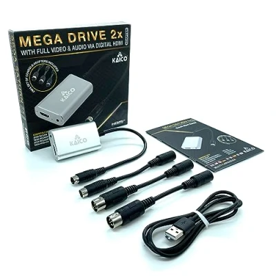 Obrázek Kaico SEGA Megadrive HDMI adaptér s 2násobným řádkovým zdvojovačem Converter pro Saturn, Megadrive, Genesis, SNK Neo Geo Podporuje RGB a kompozitní výstup