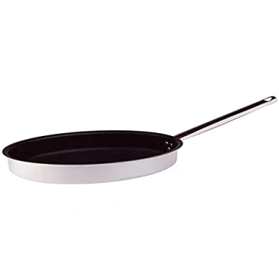 Obrázek Pentole Agnelli Pfanne oval Fischpfanne Dicke 3 mm und Griff Rohr Edelstahl 30 cm