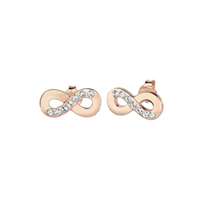 Obrázek Elli náušnice dámské se symbolem infinity krystaly Swarovski z mincovního stříbra 925, Fazetový brus, Křišťál