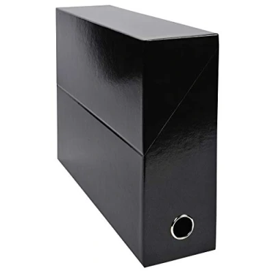 Obrázek Exacompta 89921E 1 Iderama Transferový box z probarveného papíru Zadní strana 90 mm Kovové oko pro formát A4 Rozměry 25,5 x 34 9 cm Barva černá Dodává se smontované