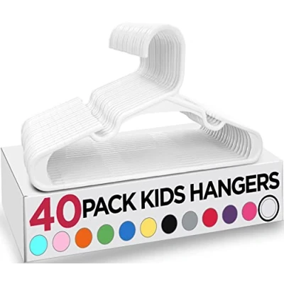 Obrázek Utopia Home (40er Pack, Weiß) Kinderkleiderbügel aus Kunststoff Babykleiderbügel für Kinderzimmer und Kleiderschrank Haltbare schlanke Platzsparende Kleiderbügel Kleinkinder