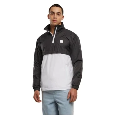 Obrázek Urban Classics Stand UP Collar PULL OVER Jacket Větrovka, Muži, Velikost: XL, Black/white
