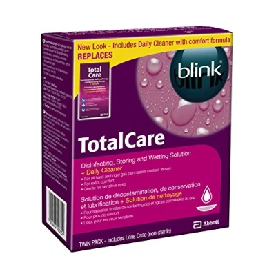 Obrázek AMO blink TotalCare Multipack Kompletní bezstarostný balíček pro nosiče tvrdých čoček čistič čoček, prostředek péči o kontaktní čočky a nádoby v jedné sadě