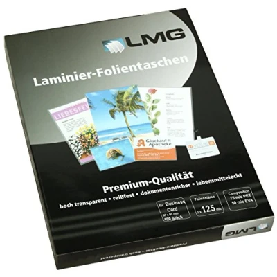 Obrázek LMG 4250504526216 laminovací fólie Business Card, 2 x 125 MIC, 60 90 mm, Průhledná