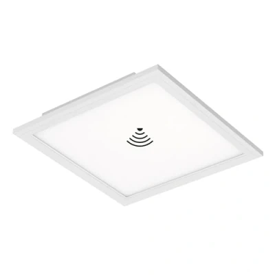Obrázek Briloner Svítidla LED stropní svítidlo panel se senzorem pohybu, ultra ploché, 12 W, 1300 lumenů, senzor denního světla, čtvercový, bílý, 29,5 cm