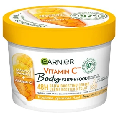Obrázek Garnier Výživná péče o tělo pro vyživující pleť, tělové máslo s mangem a vitaminem C, vlhkost až 48 hodin, Body Superfood, 1 x 380 ml