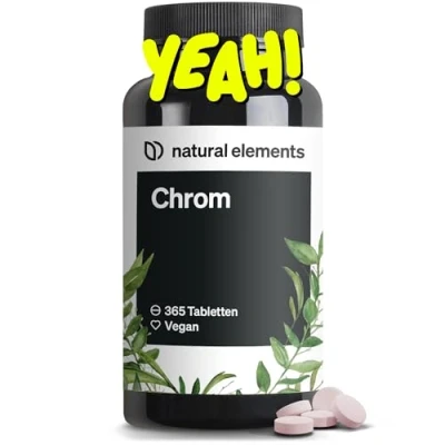 Obrázek Chrom z picolinátu chromia vysoce dávkovaný 200 mcg chromu v jedné tabletě 365 tablet veganský, bez zbytečných přísad vyrobeno Německu a laboratorně testováno