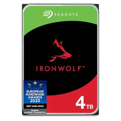 Obrázek Seagate Interní pevný disk IronWolf 4TB, NAS HDD, 3,5&quot;, 5400 ot/min, CMR, 64 MB cache, SATA 6GB/s, stříbrný, vč. 3 let Rescue Service, FFP, číslo modelu: ST4000VNZ06