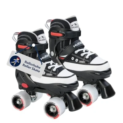 Obrázek HUDORA kolečkové brusle Skate v růžové/černé kvalitní z nylonu pohodlné dětské nastavitelné ve 4 velikostech stylové pro děti a mládež