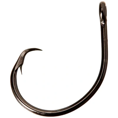 Obrázek Mustad Classic 39944 Standard Wire Demon Perfect In Line Wide Gap Circle Hook Sladkovodní háčky pro tuňáky, sumce, okouny a více, velikost 3/0, 50 kusů, černý nikl